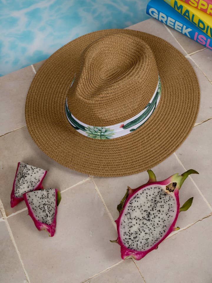 Fedora Sun Hat - Saint Tropez - Cactus Plants for wholesale by Nakoa The Label