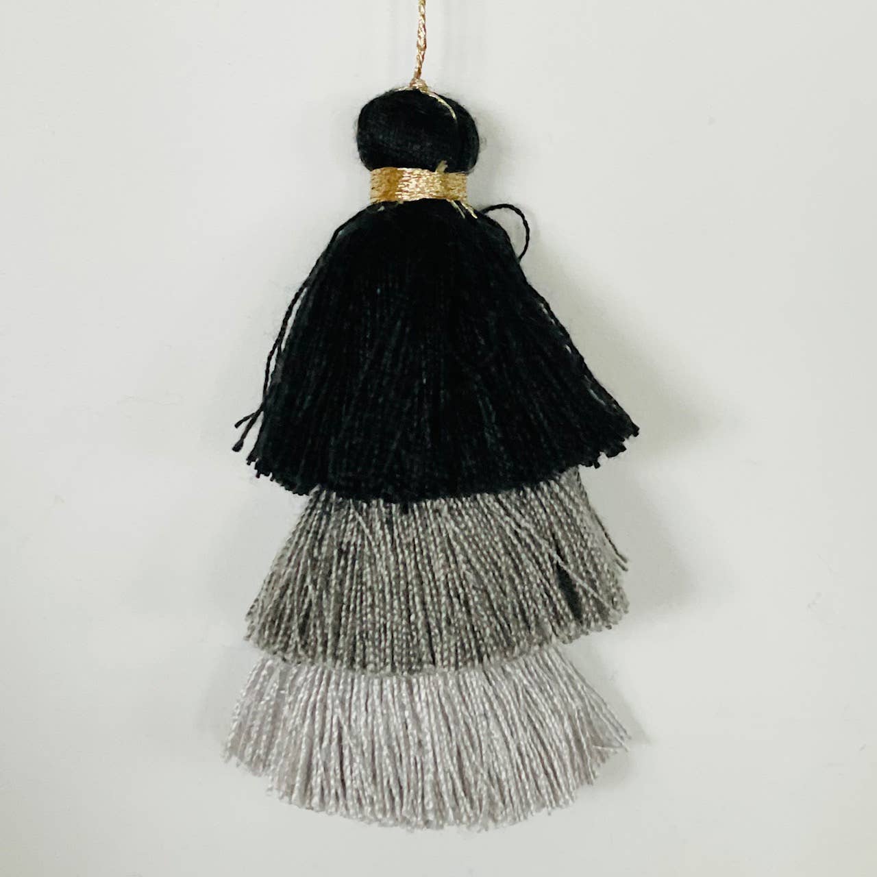 Palmy Pineapple - Wholesale Keychain - Women's - 3 Tiered Ombre Cotton Tassel with Gold Loop2