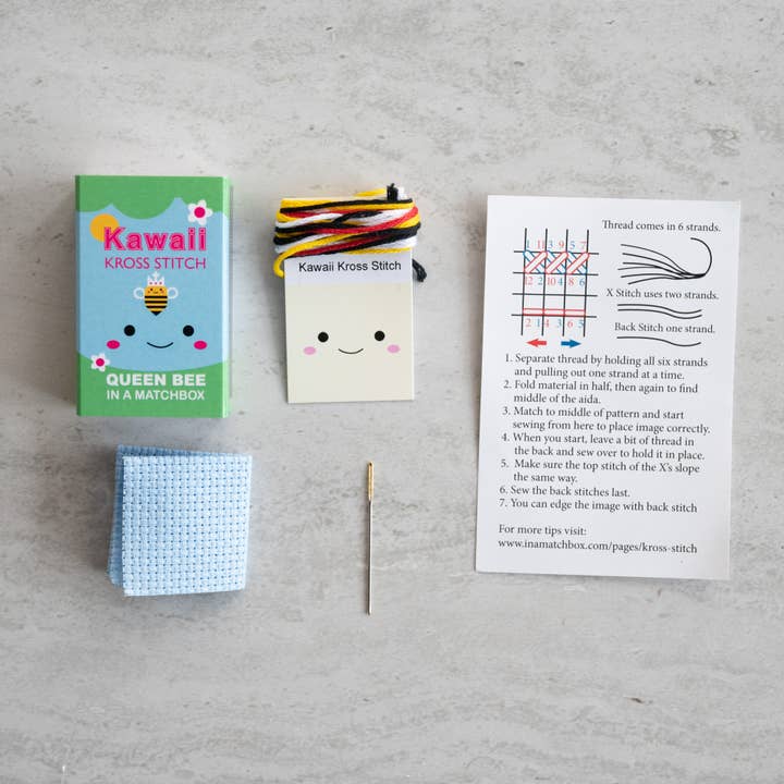 Marvling Bros Ltd - Wholesale Embroidery/Cross Stitch Supplies - Kawaii Queen Bee Mini Cross Stitch Kit
