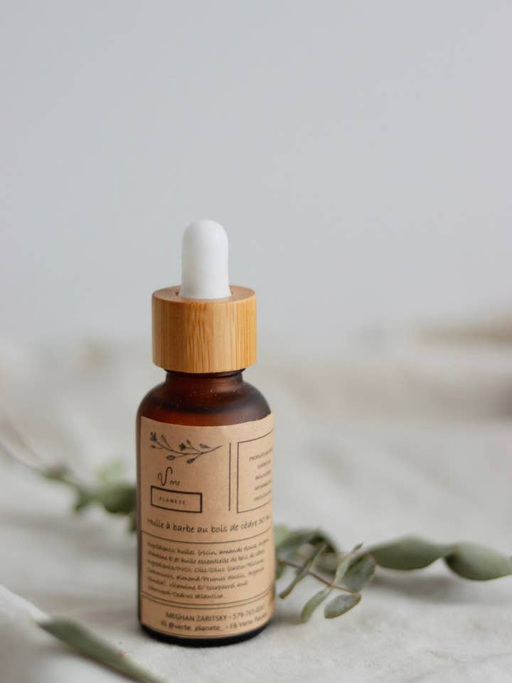 Huile à barbe au bois de cèdre for wholesale by Zarits Verte Planète