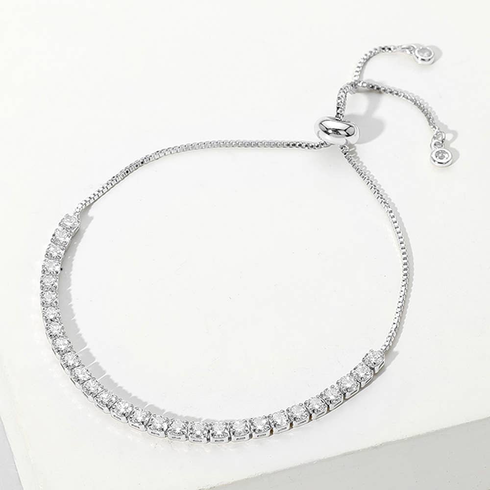 Sensibling Corp. – Engroshandel Tennisarmbånd – Rundt armbånd i rustfrit stål med CZ og justerbar trækrem2