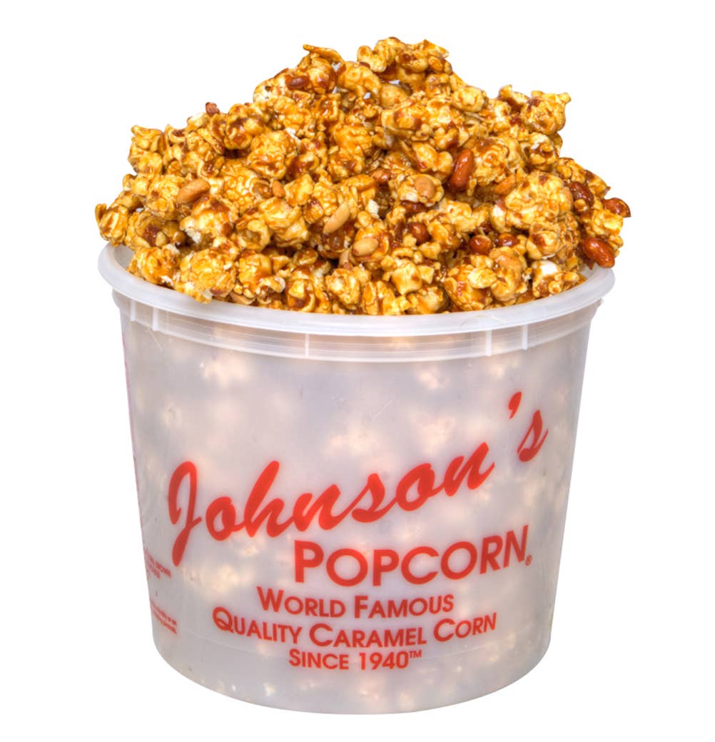 Johnson's Popcorn - Wholesale Popcorn - Peanut Crunch Popcorn - Large Tub (38 oz)