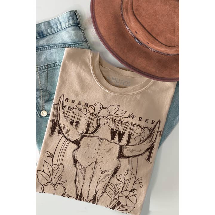Amused by Blue - Wholesale Screen Printed T-Shirt - Women's - WILD WEST RODEO