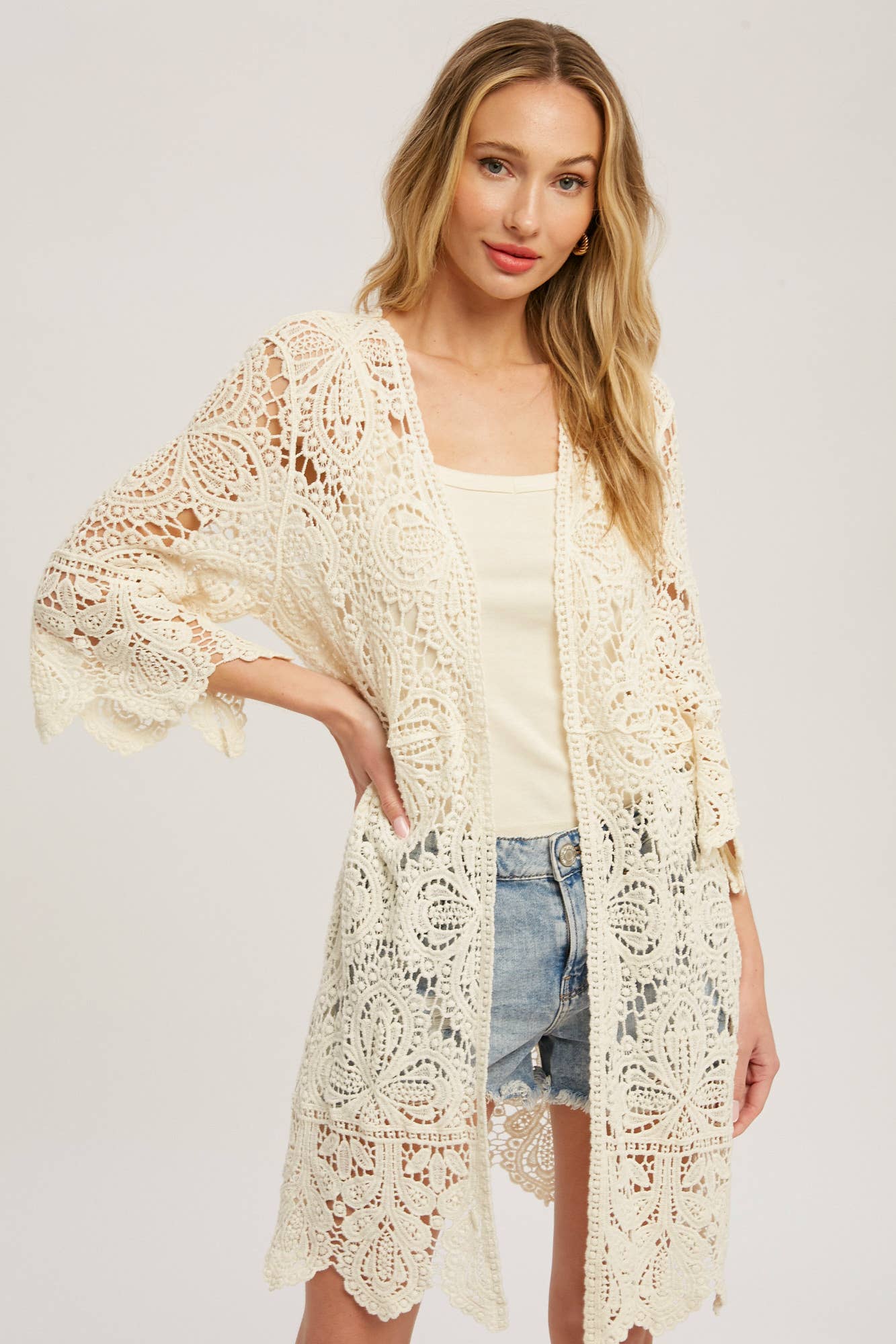 Bluivy - Wholesale Cardigan - Women's - CROCHET LACE CARDIGAN0