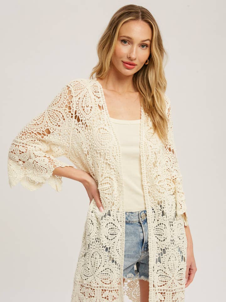 Bluivy - Wholesale Cardigan – Women’s - CROCHET LACE CARDIGAN0