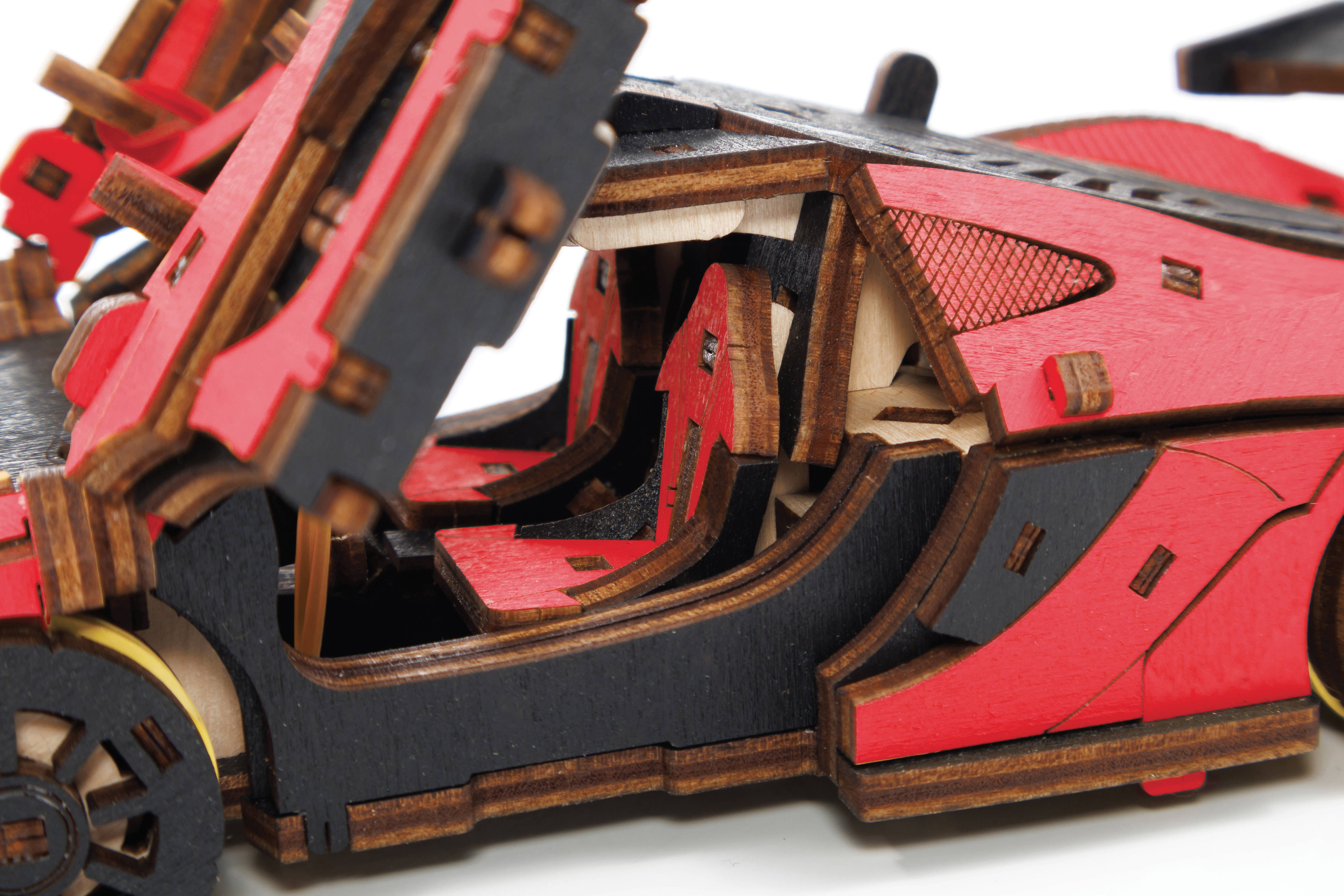 Graine Créative - Wholesale Wood Toy - Kids - 3D MODEL RED CAR EWA2