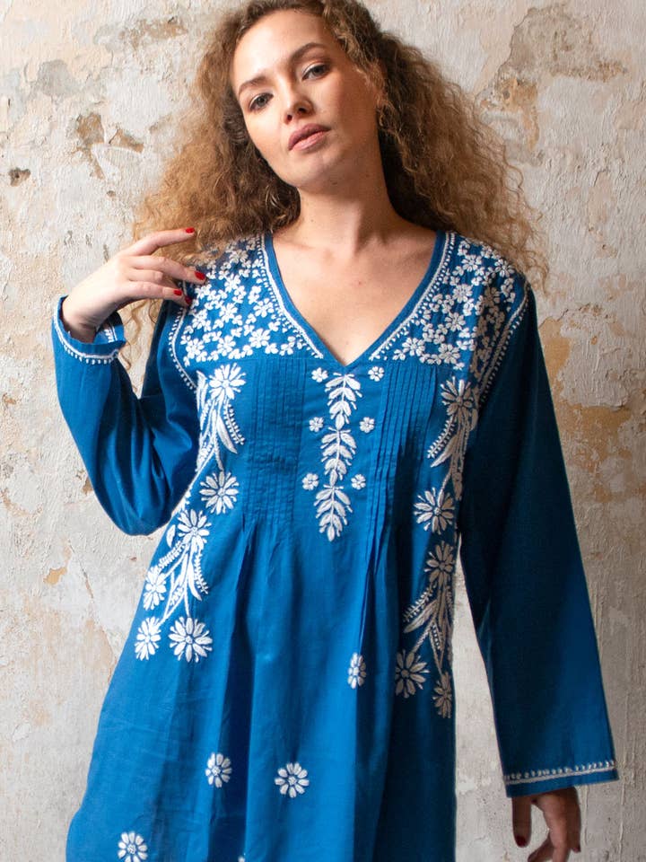 Sevya Handmade - Wholesale Tunic - Women's - Divya Hand-Embroidered Cotton Tunic