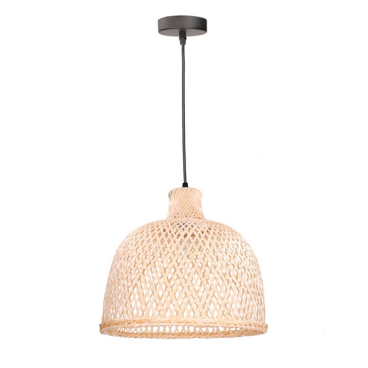 Riba Natural Rattan Ceiling Pendant Lamp E27 for wholesale by Forlight