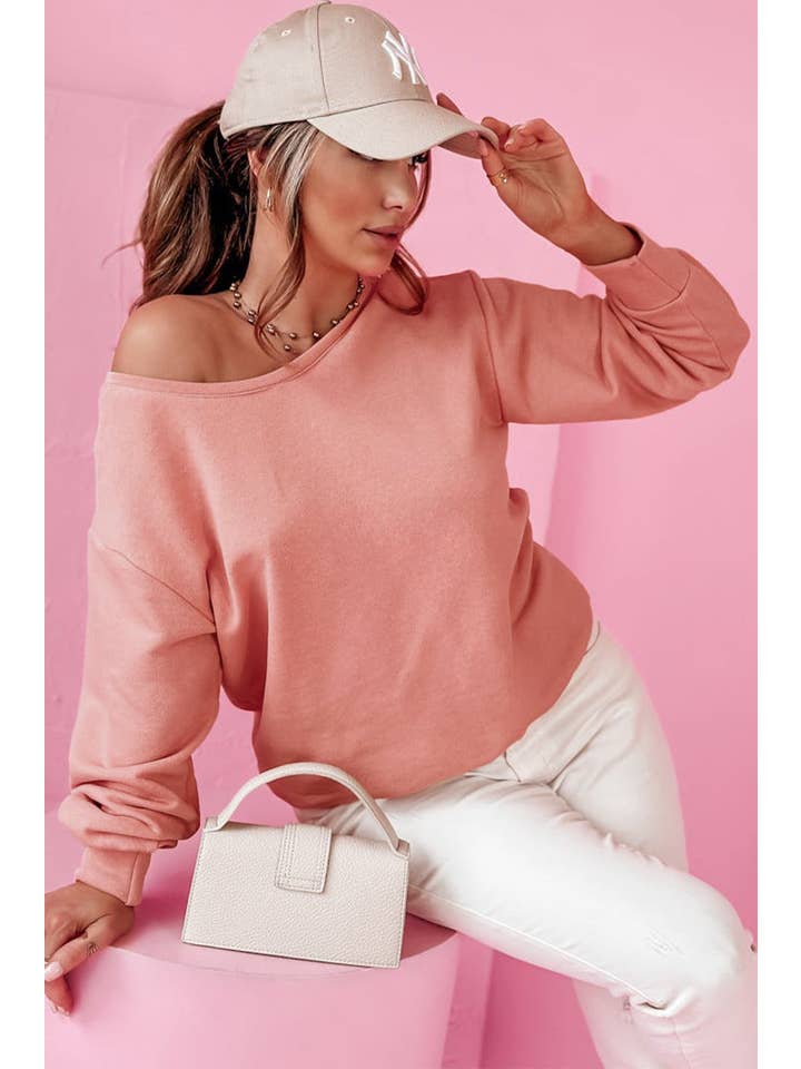 Amaryllis Apparel - Wholesale Sweatshirt - Women's - Back Bowknot Sweatshirt2