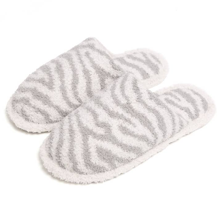 Fashion City - Wholesale Slippers - Women's - Winter Luxury Soft Zebra Pattern Slipper1