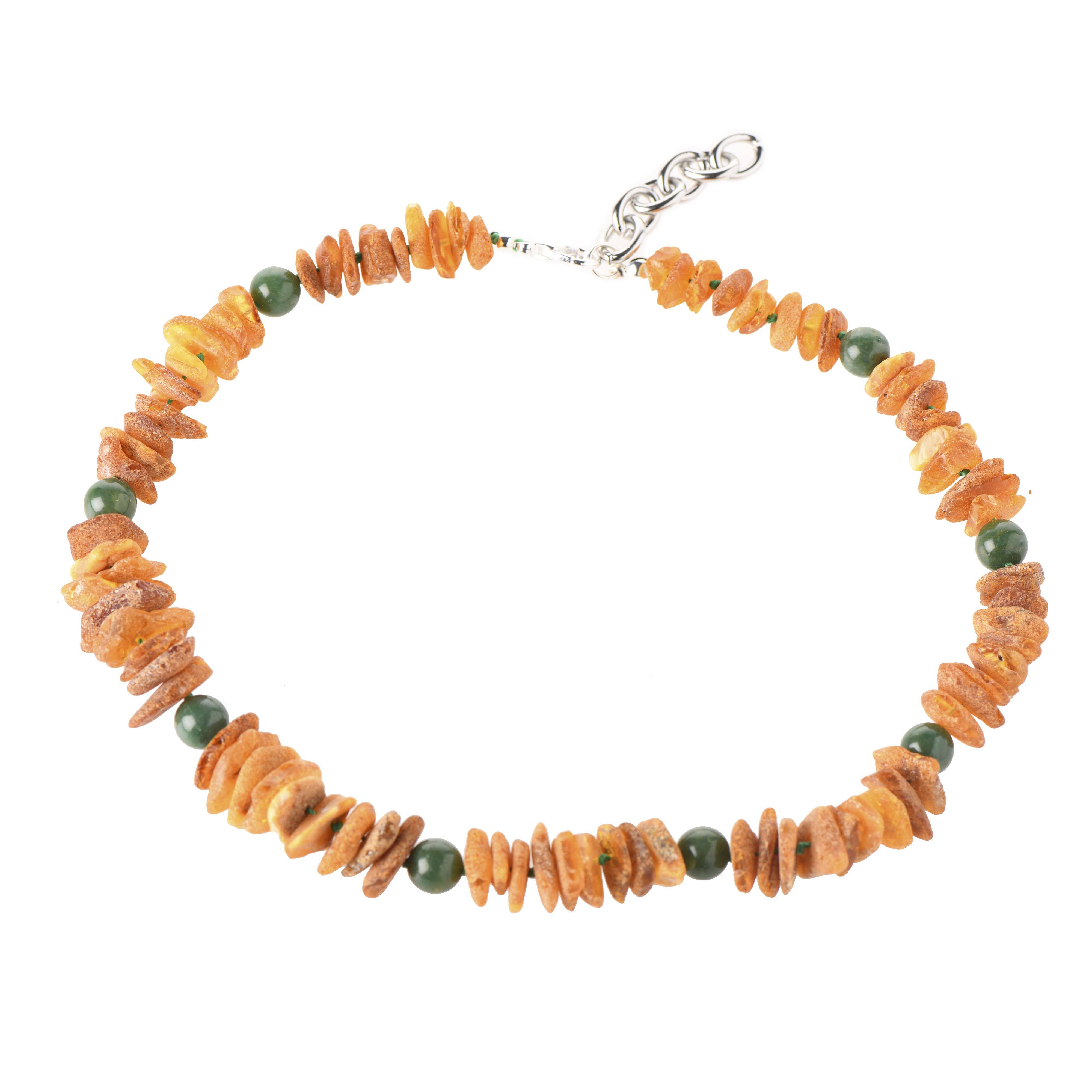 The Natural Amber - Wholesale Pet Collar - Cat/Dog - Cognac & Honey Raw Amber and African Jade Beads Pet Collar0