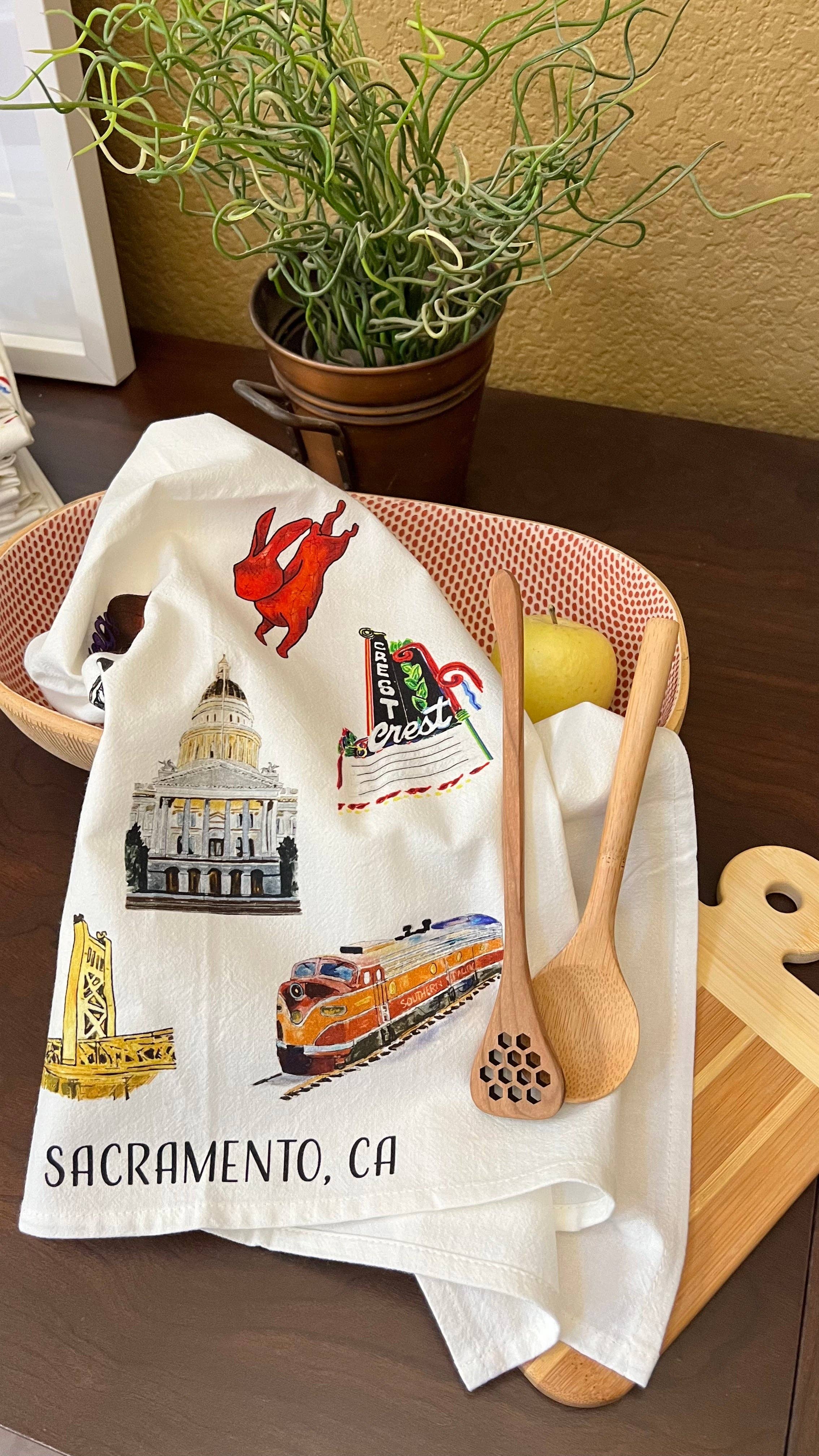 PriyaOriginalsArt - Wholesale Tea Towel - Sacramento Flour Sack Tea Towel5