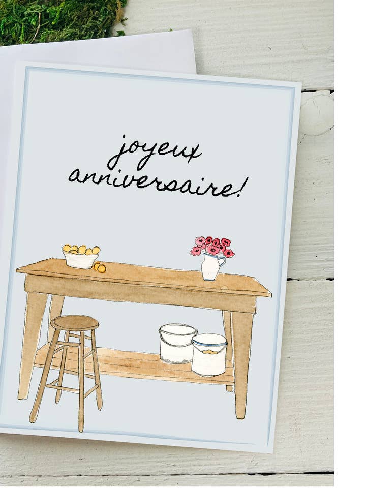 Joyeux Anniversaire Card for wholesale by Krafty Inc