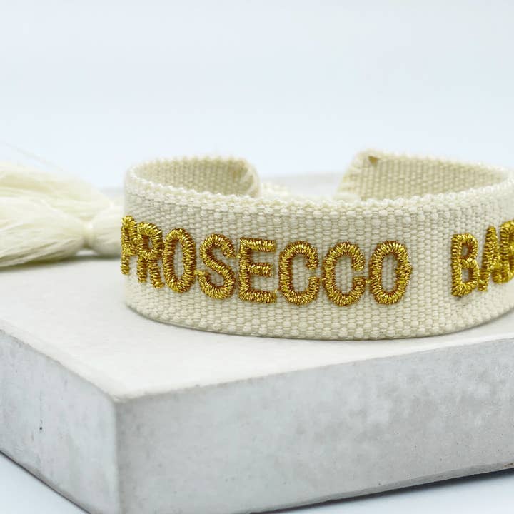 Parsley & Pepper - Wholesale Woven/Braided Bracelet - PROSECCO BABY statement bracelet woven, embroidered4