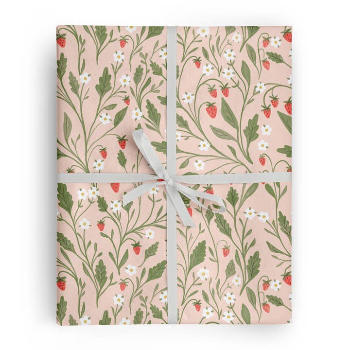 Strawberry Fields Gift Wrap | Roll for wholesale by Ramona & Ruth