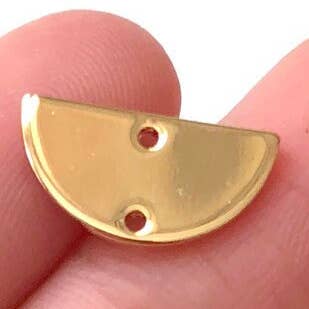 4 stuks/+ 10 x 8 mm - Goudkleurige Stempelschijf - Messing voor wholesale door Crafters Resort