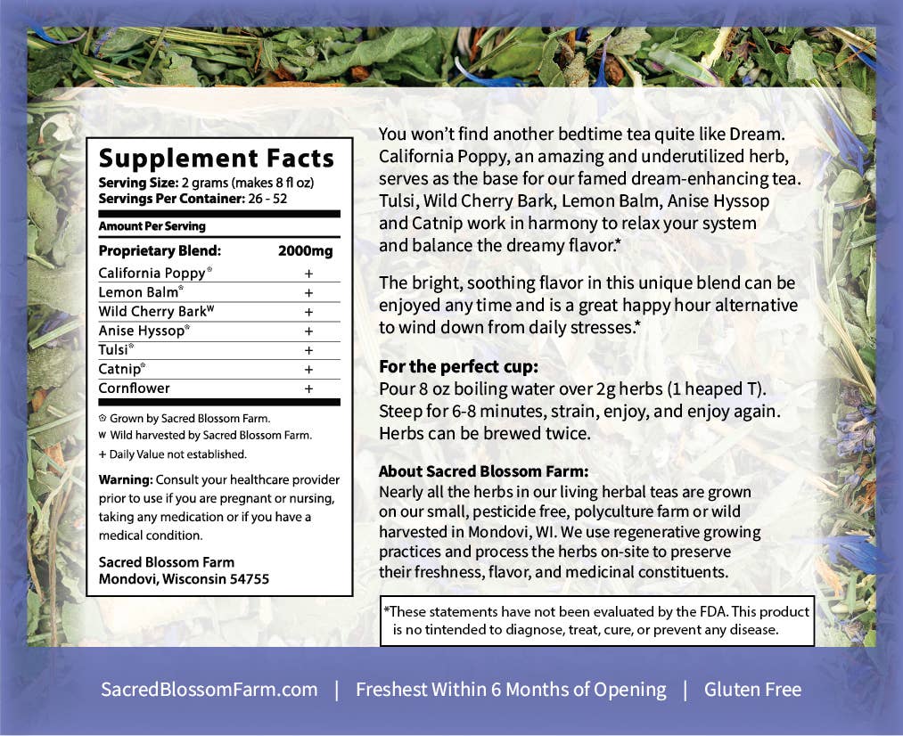 Sacred Blossom Farm - Wholesale Loose Tea - Dream Herbal Tea1