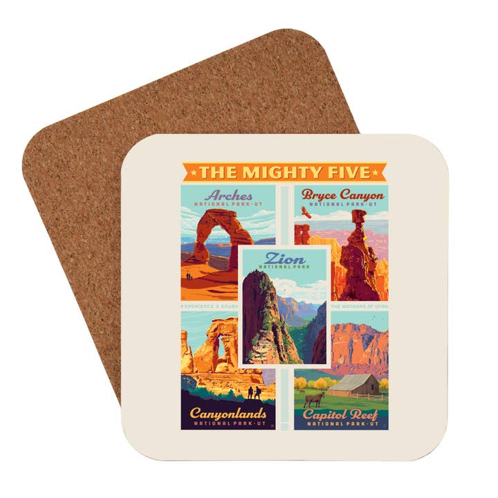 Tourist Courts - Wholesale Coasters - Mighty Five Utah Coaster