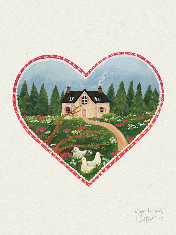 "Valentine Garden" Afdrukken voor wholesale door Megan Lindsey Illustration