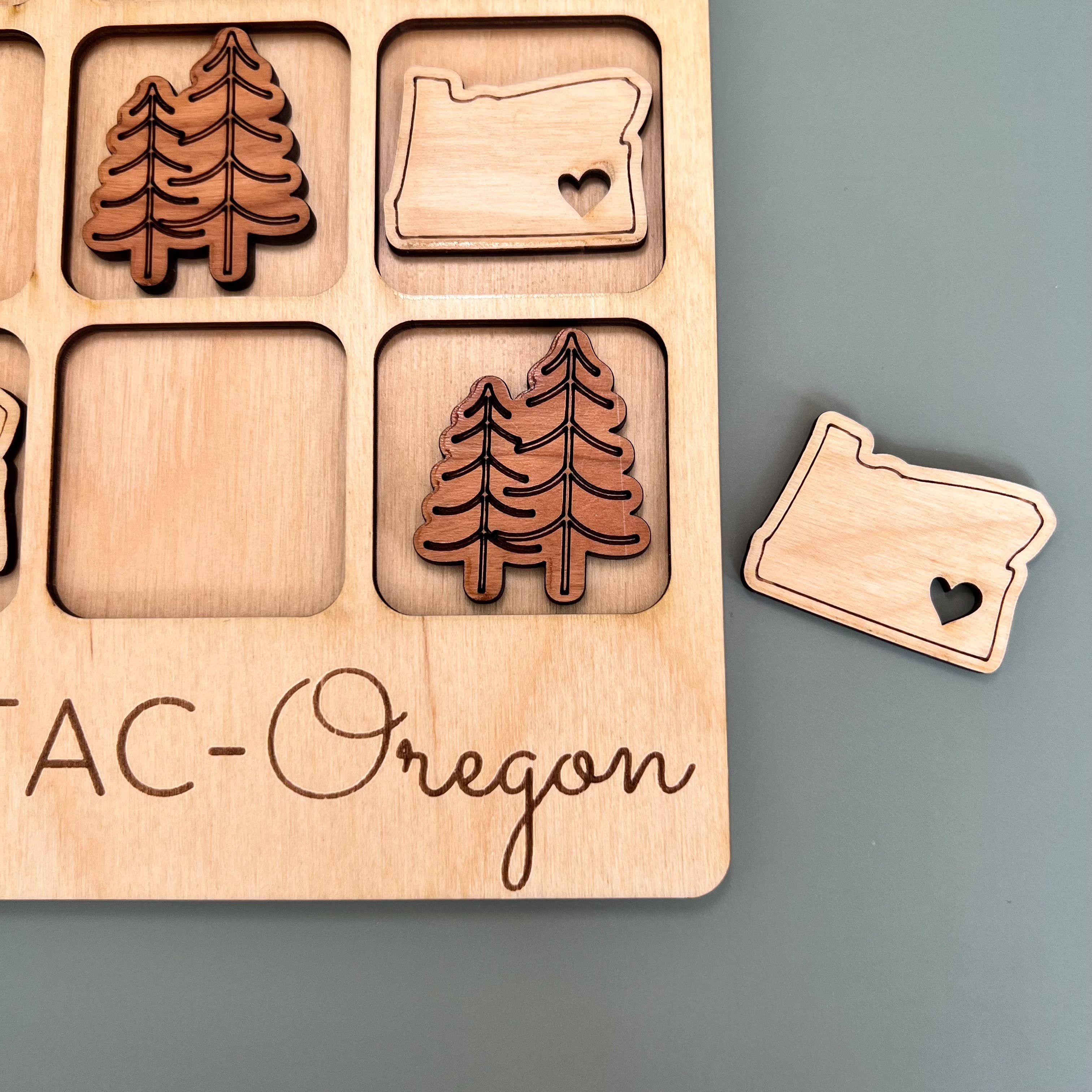 Birch House Games & Gifts - Wholesale Board Game - Oregon State Gift - Tic-Tac-Toe OR Game - Customizable3