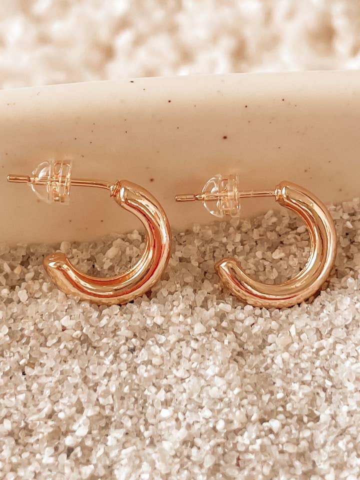 Mini Half Hoop Earrings for wholesale by HelloSimple Jewelry