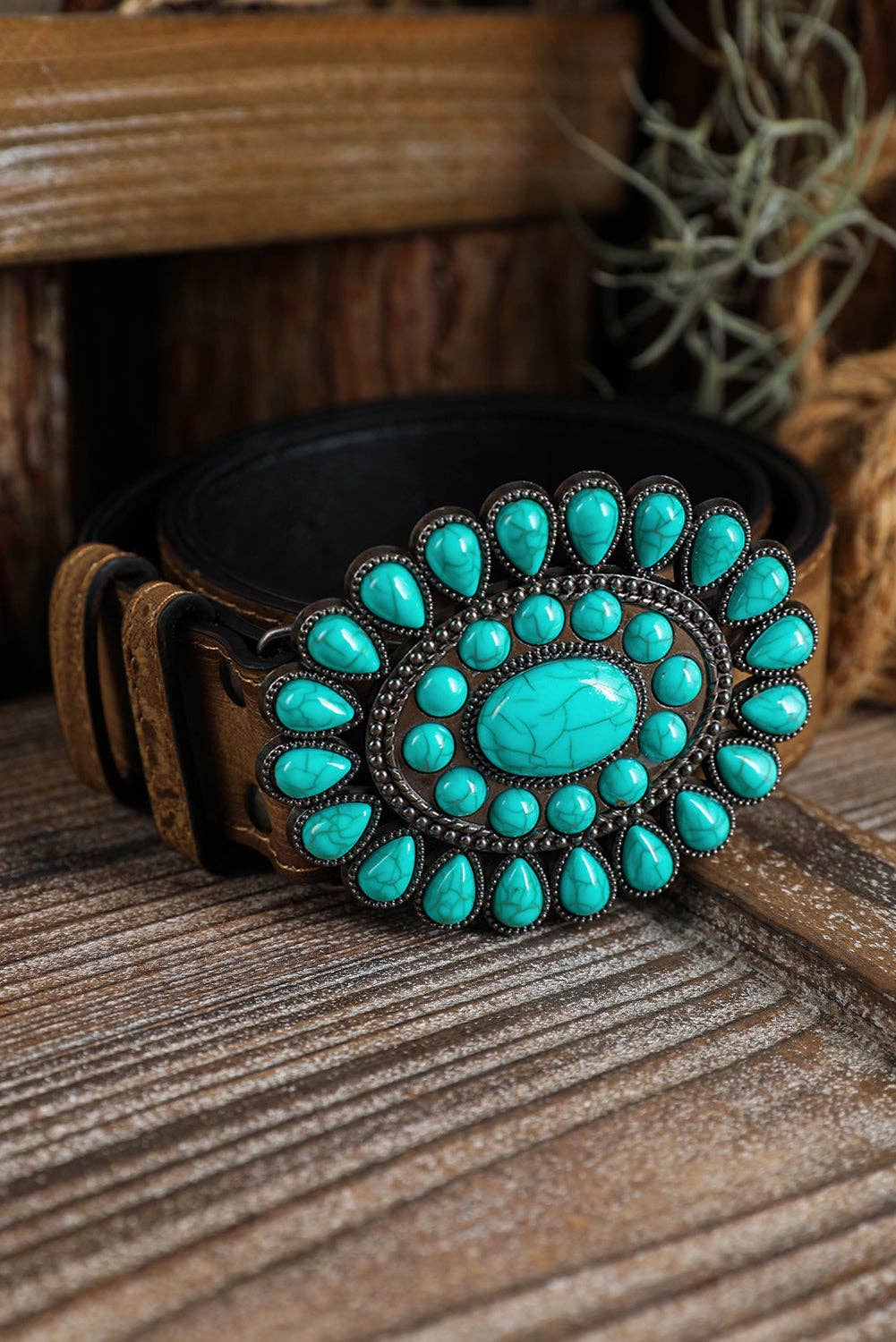 Turkoois Western riem met turquoise accenten in retro stijl voor groothandel op Faire2