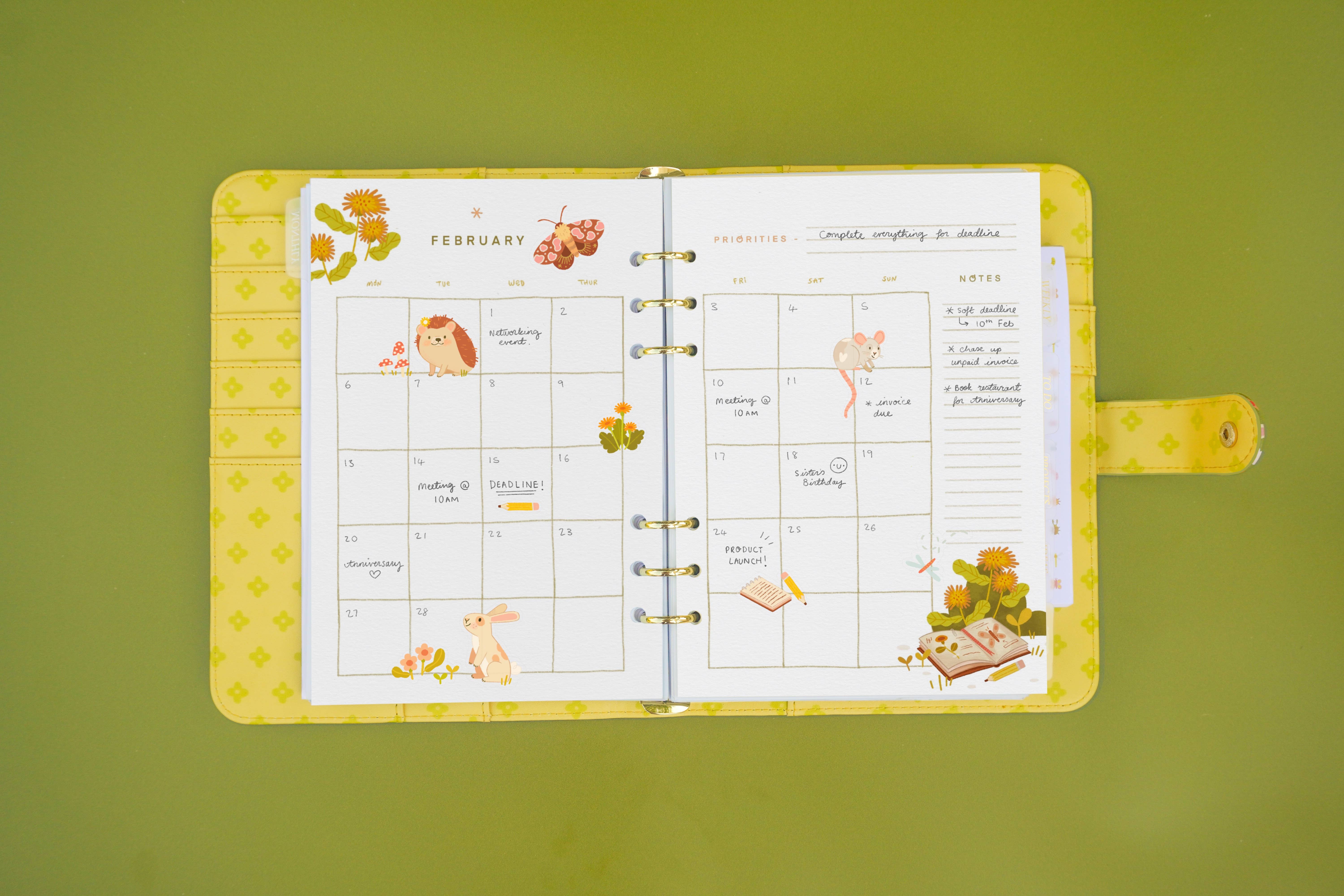 Ocean Hughes - Wholesale Planner - A5 Monthly & Weekly Planner Inserts2