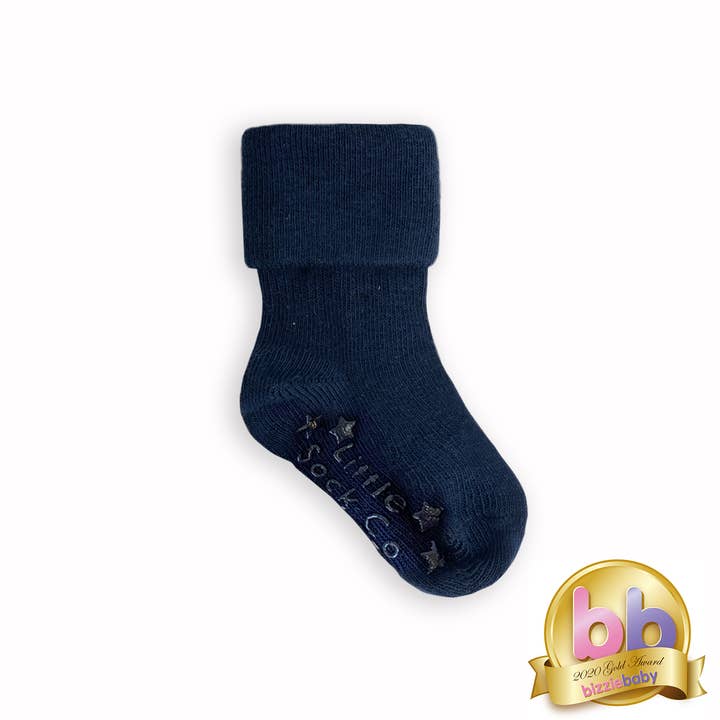 Non-Slip Stay on Baby and Toddler Socks - Plain Navy for wholesale by The Little Sock Company