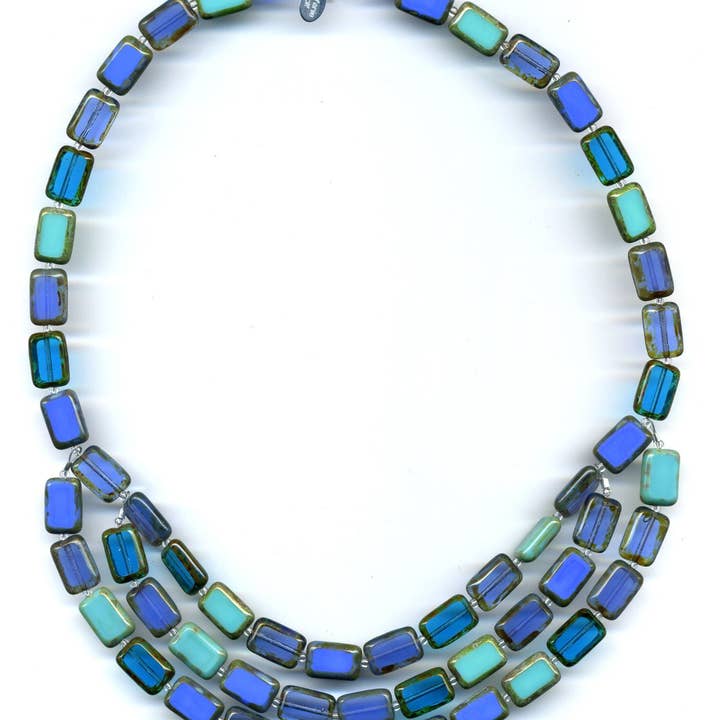 Ocean Mix 3-Strand Beaded Statement Necklace for wholesale by Stefanie Wolf Designs