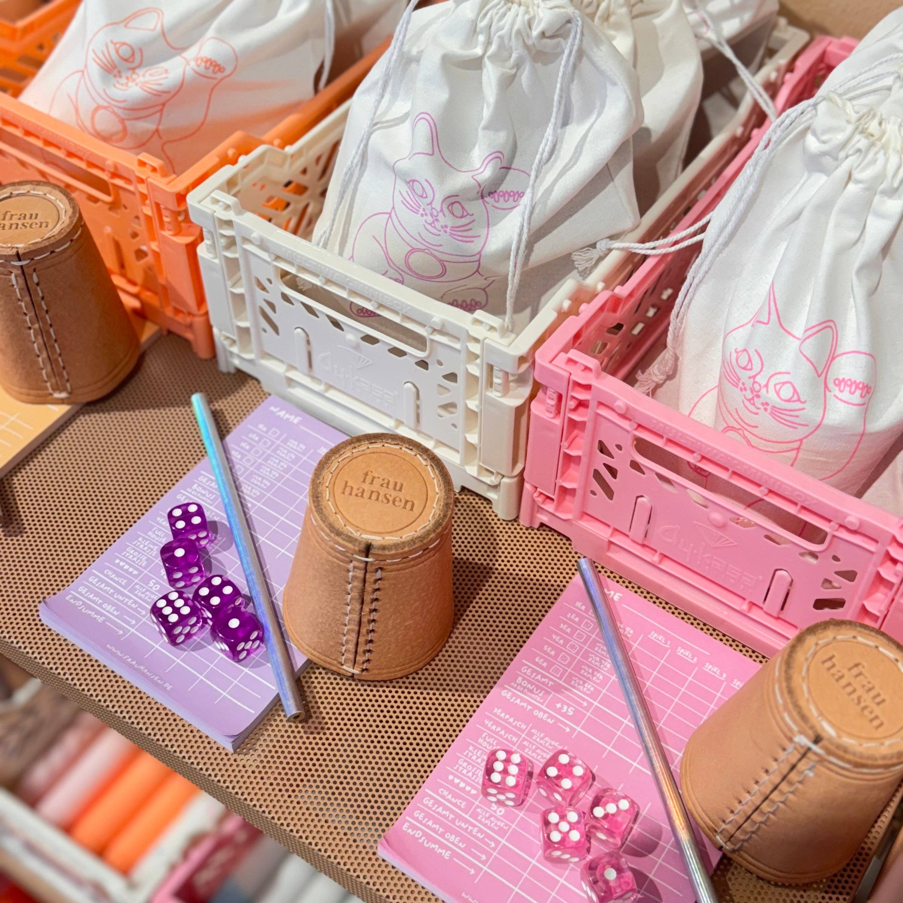 Frau Hansen - Wholesale Dobbelstenen - Dobbelspel LILA 5-delige set (VE 6 stuks)2