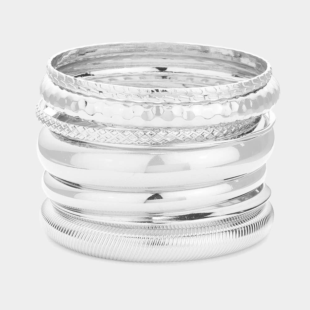 Sensibling Corp. - Wholesale Jewelry Set - 10PCS - Metal Multi Layered Bangle Bracelets
4
