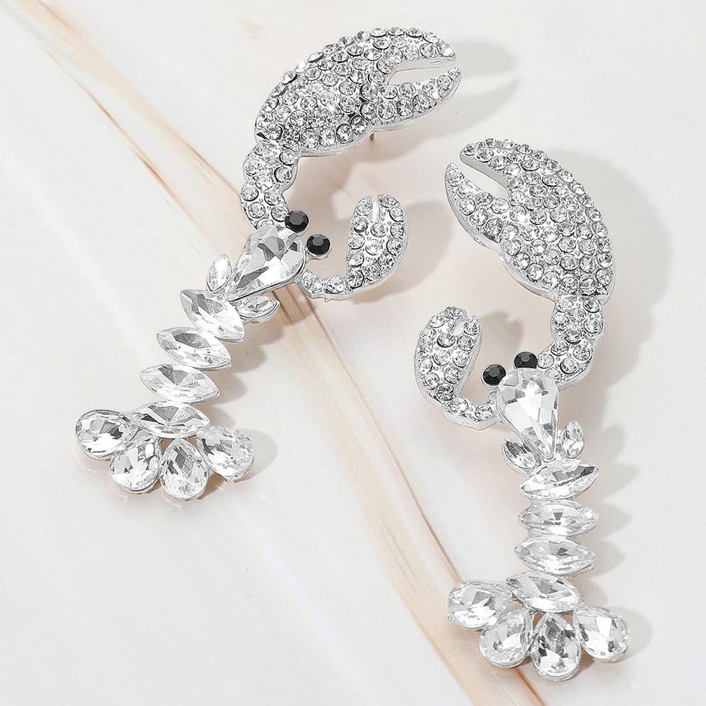 Sensibling Corp. - Wholesale Hangende/ronde oorbellen - Statement oorbellen met meerdere stenen en hangende kreeft.4