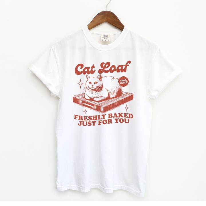 Blue Giraffe Inc - Wholesale Screen Printed T-Shirt - Women's - Cat Loaf T-Shirt0