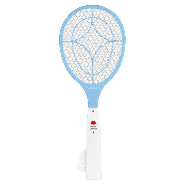 NINESTARS Battery-Free Electric Mosquito Fly Swatter, Ergonomic Design, Press-to-Charge, ABS Material, Triple-Layer Mesh for wholesale by NINE STARS