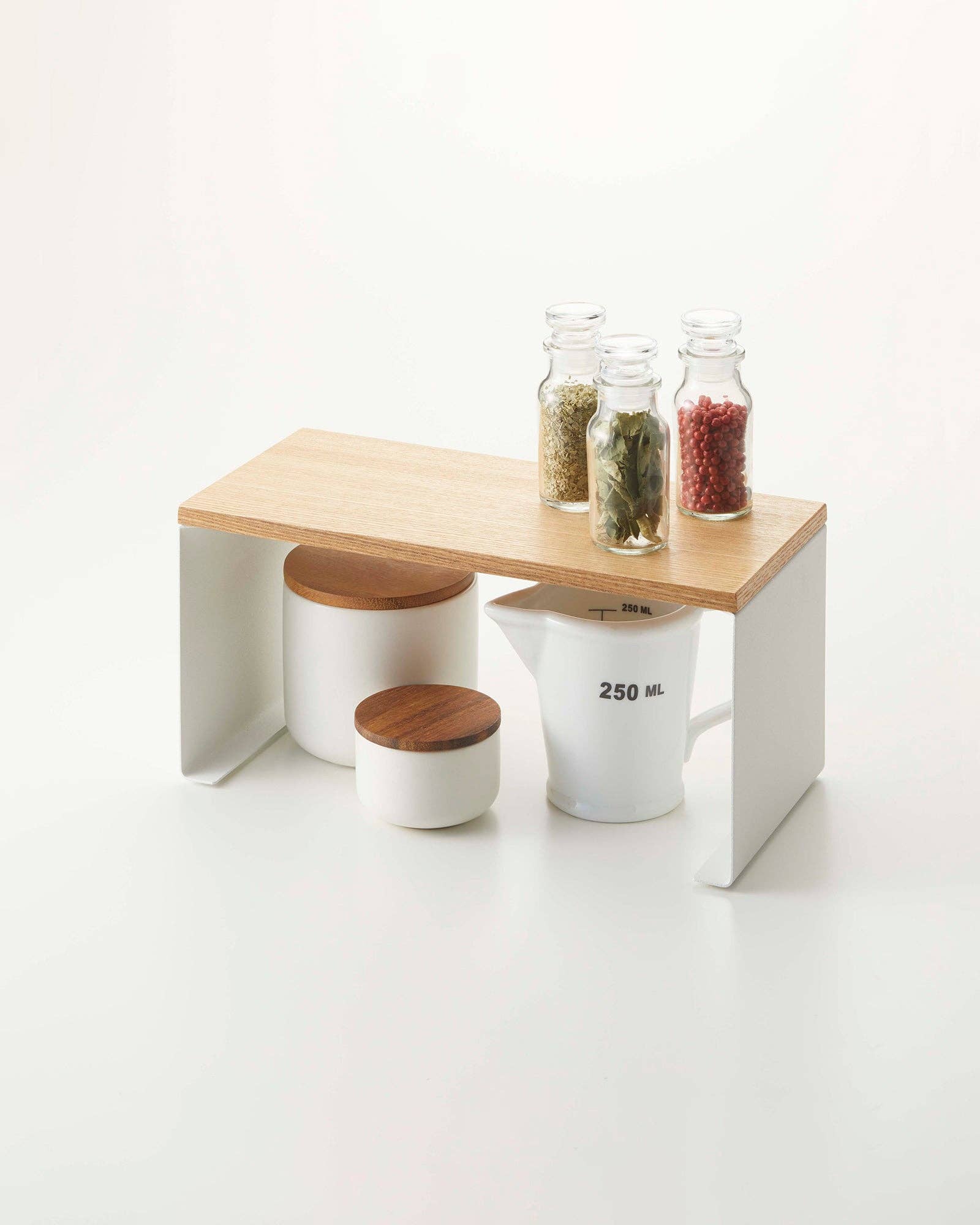 Yamazaki Home - Wholesale Free Standing Shelf - Stackable Countertop Shelf - Two Sizes - Steel + Wood1