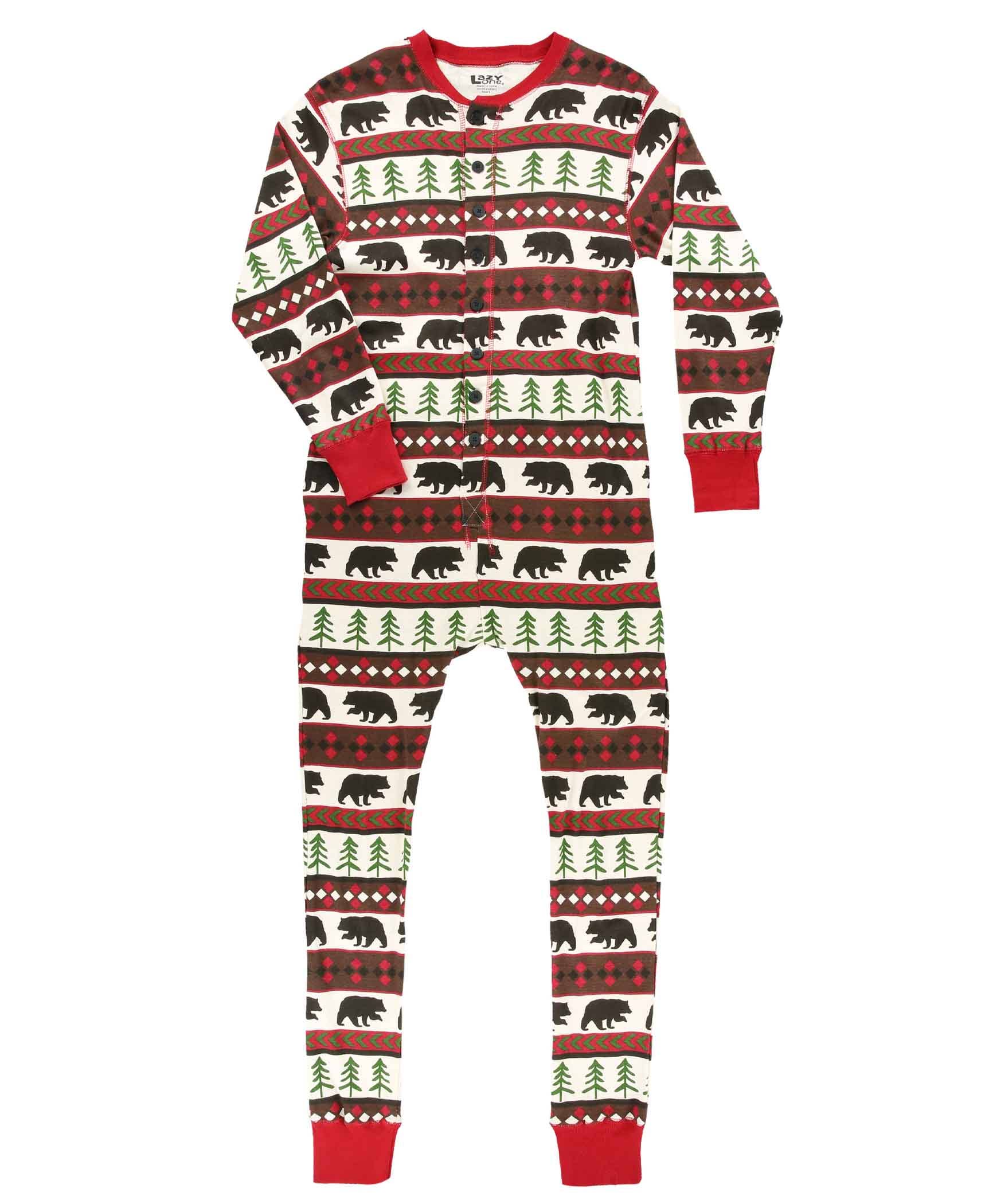 Lazy One - Vente Combinaison – femme - Flapjack pour adulte motif Fair Isle avec ours1