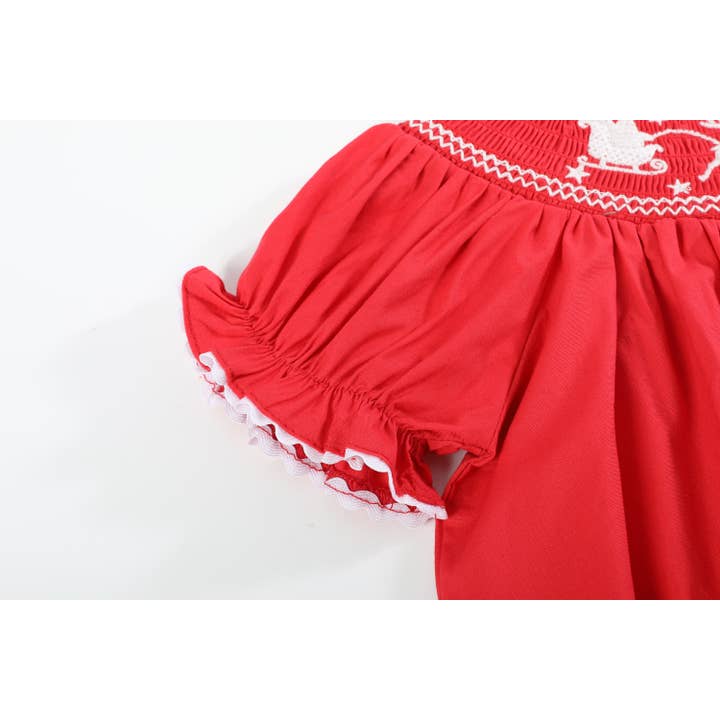 Lil Cactus - Wholesale Dress - Kids - Red Santa Sleigh Bishop Dress5