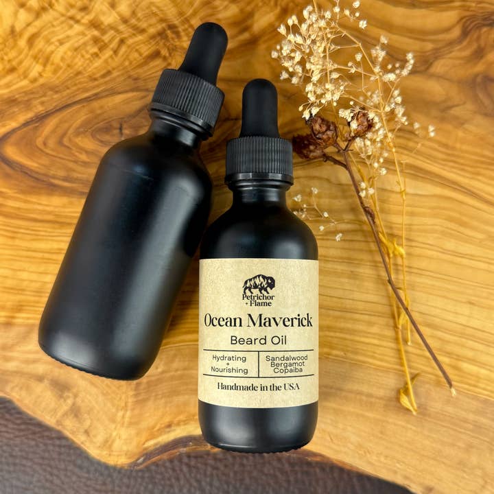 Natural Beard Oil (Ocean Maverick) for wholesale by Petrichor+Flame