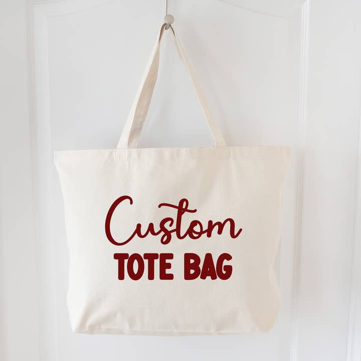 Tote Bag + Personalization (Custom tote bags) 12oz - 20x15x5 for wholesale by Sycamore Creek Makers