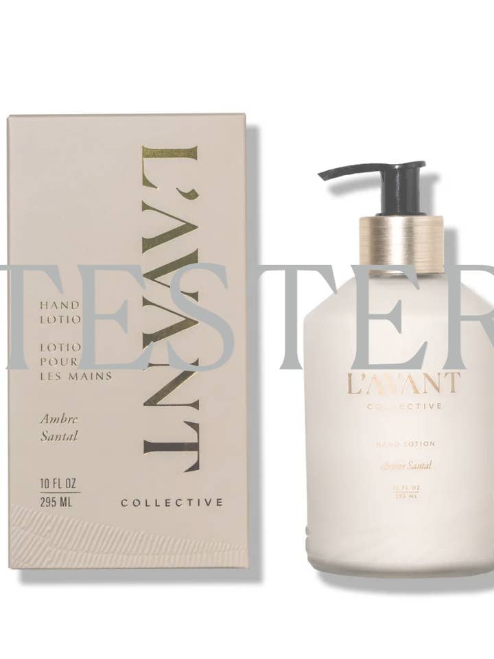 TESTEUR Lotion pour les mains Ambre Santal pour la vente par L'AVANT Collective