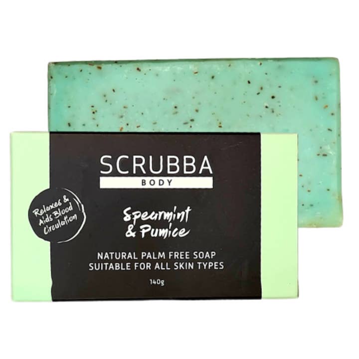 Scrubba Body - Wholesale Bar Soap - Spearmint, Pumice & Green Clay Natural Handmade Soap