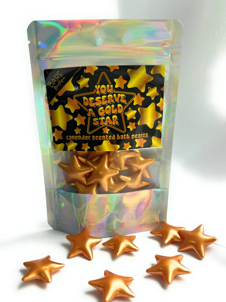 You Deserve A Gold Star Bath Pearls. Thank you gift. Teacher for wholesale by Bare Boutique