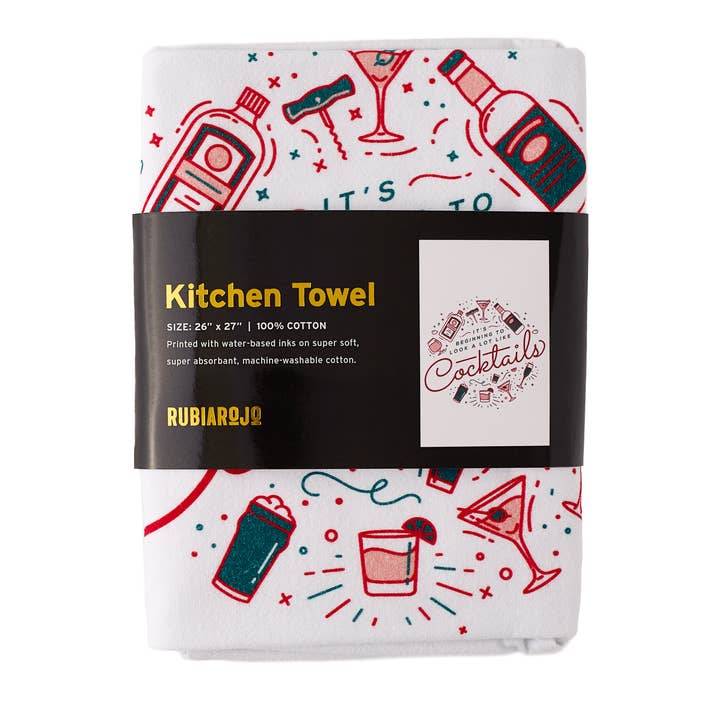 RubiaRojo - Wholesale Tea Towel - It's Beginning to Look a lot like Cocktails Christmas Towel1