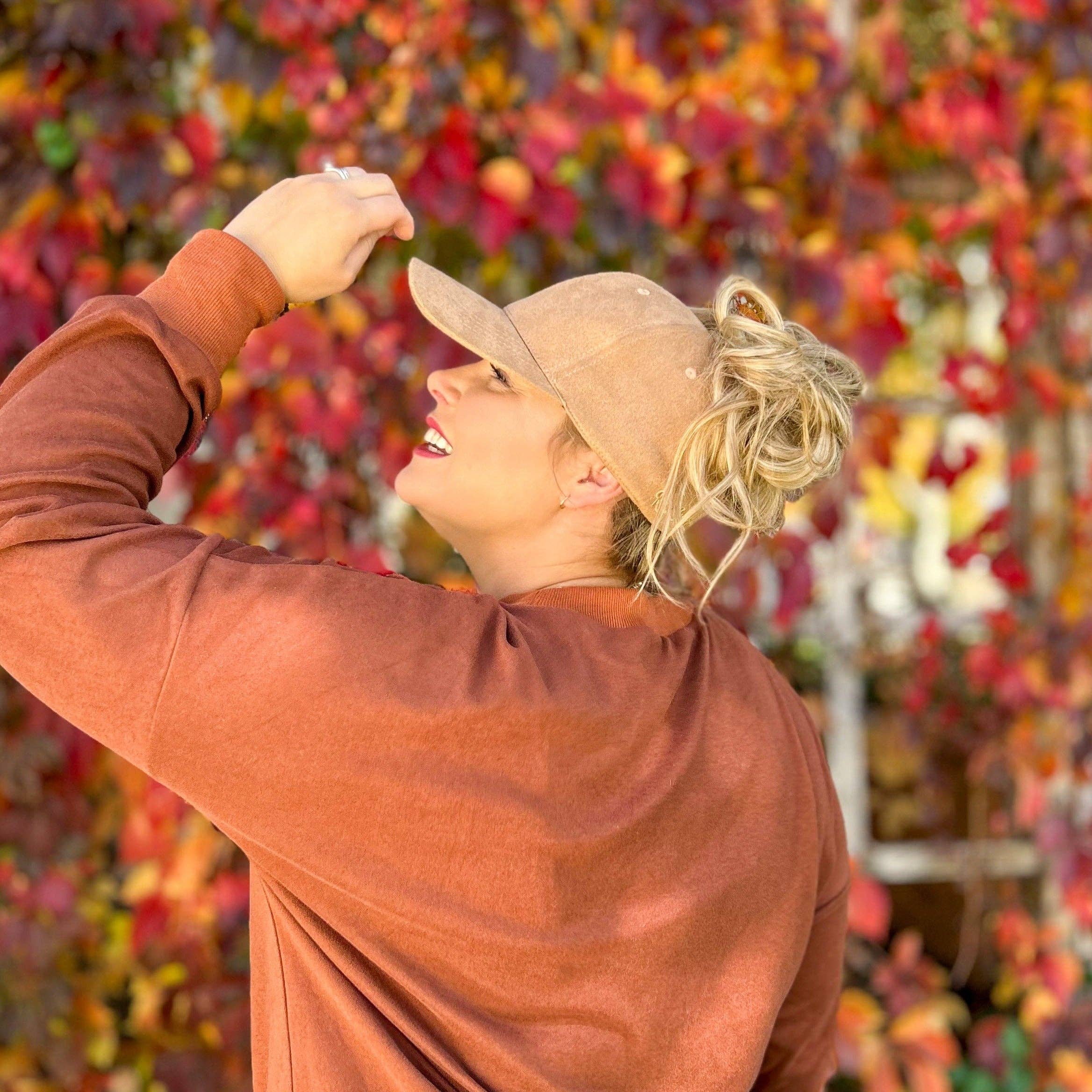 Red Sprite Hats - Wholesale Baseball Cap - Women's - Hidden Messy Bun Baseball Cap 1.0, High Ponytail Hat22