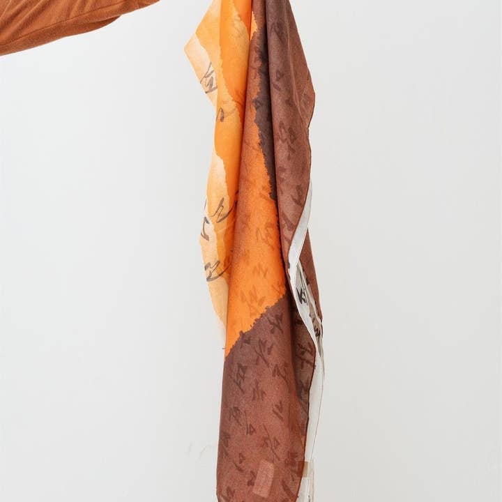 Orange Hangul Stylish Design Korean Languages Scarf for wholesale on Faire