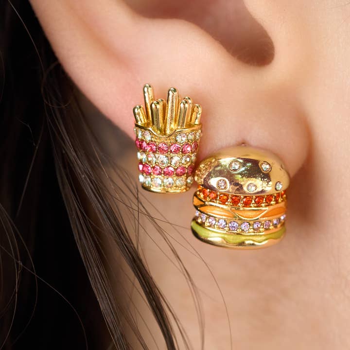 Peter and June - Wholesale Stud/Post Earrings - Combo Meal Studs - 18K Gold Plated + CZ0