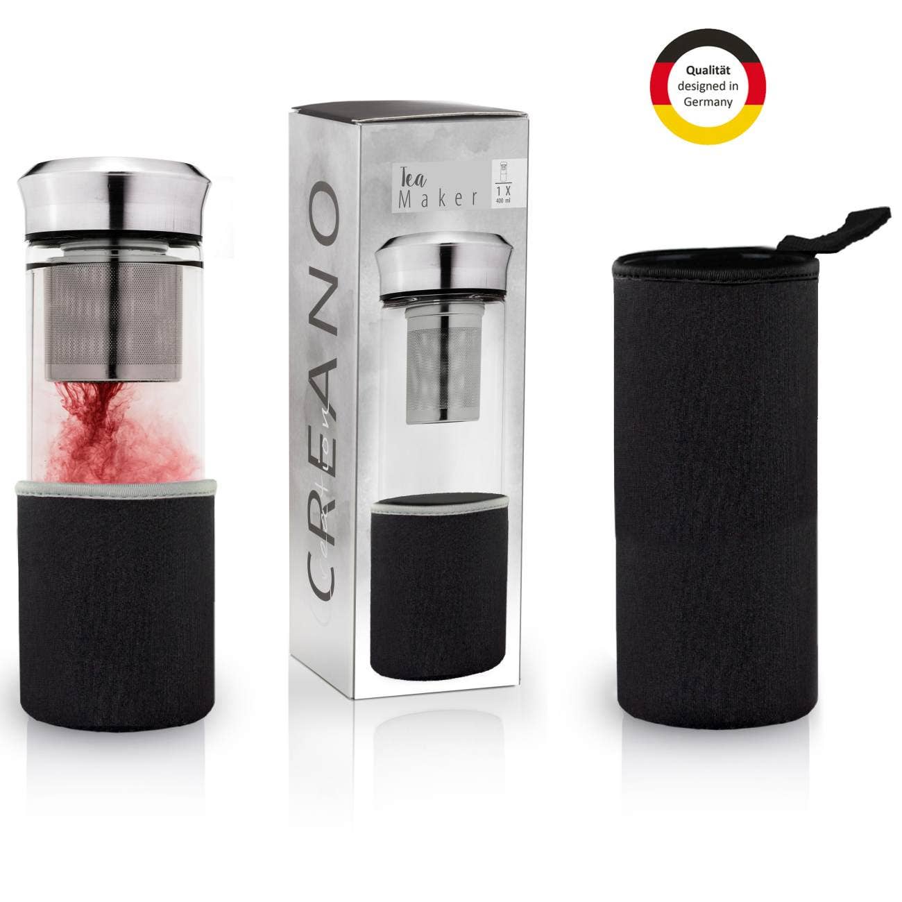 Creano - Wholesale Tea Strainer/Infuser - “Teamaker” tea maker 400ml incl. neoprene case; black7