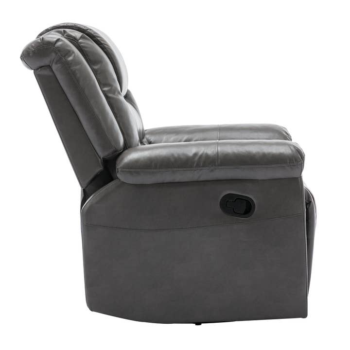 Orange County Decor - Wholesale Chair - 360 Swivel And Rocking Home Theater Recliner Manual Recliner Chair With Wide Armrest For Living Room,Bedroom, Grey Grey Foam Pu22