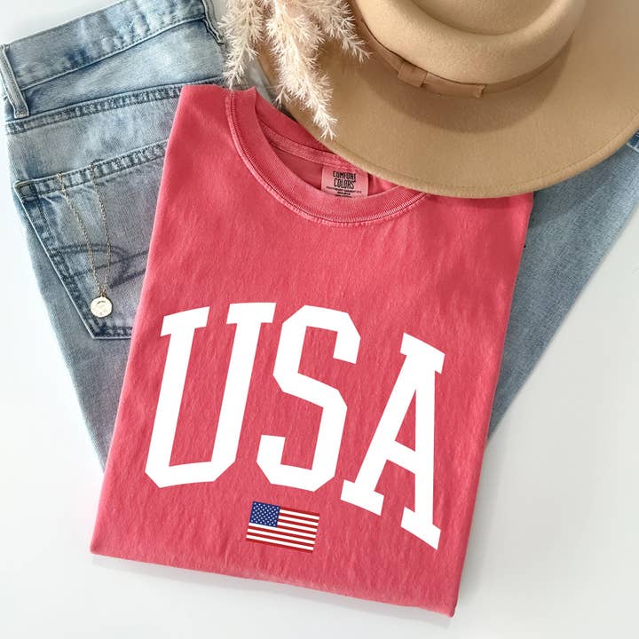 Refinery Number One LLC – wholesale T-shirts med screentryck – Dam – USA Flagga, Amerika, Patriotisk, Vit, 4 juli T-shirt8