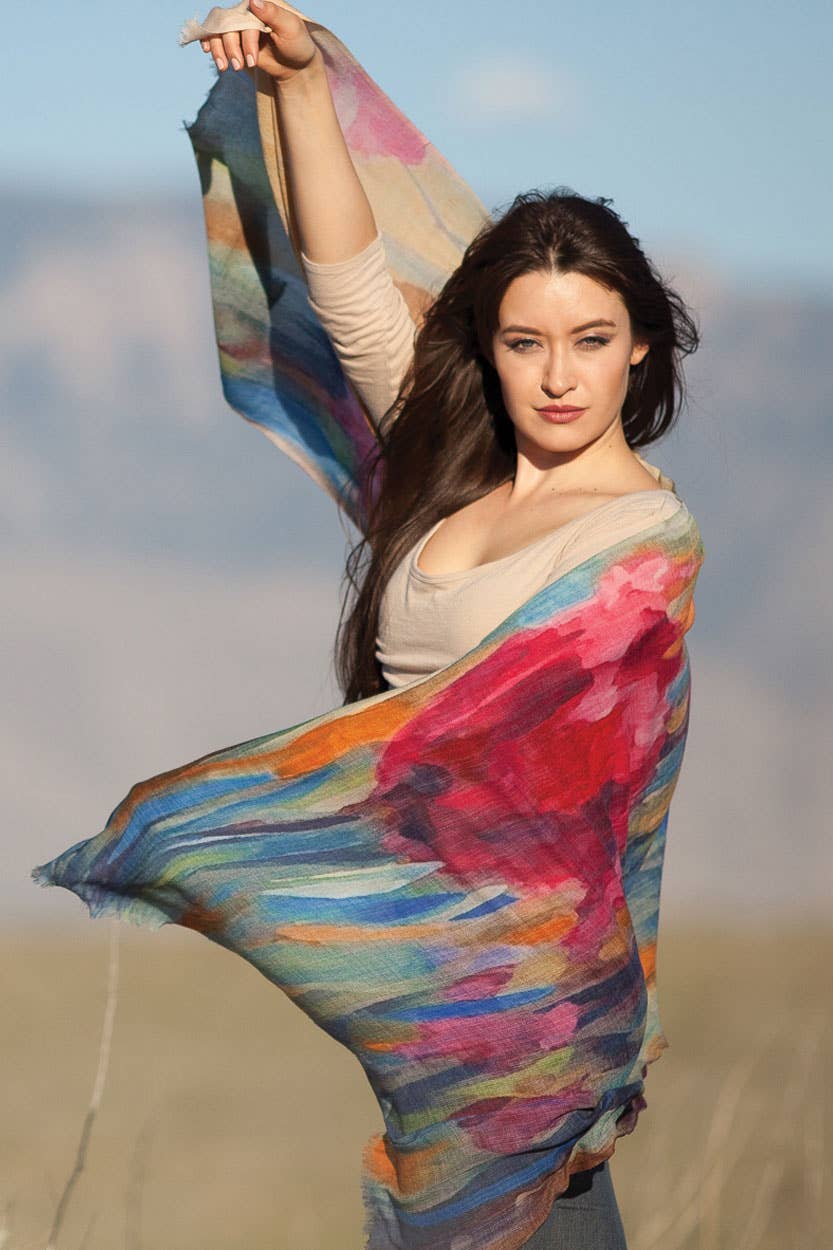 Sevya Handmade - Vente Châle – femme - Écharpes en laine fine Reena12